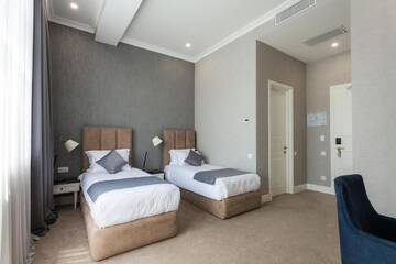 Фото номера Двухместный номер с 2 отдельными кроватями и балконом Отель Lifferent Hotel &amp; Spa г. Тбилиси 6